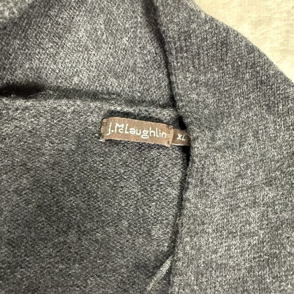 J. Mclaughlin 100% Wool Gray Open Cardigan Sweater Long Women's Size XL - Picture 3 of 7